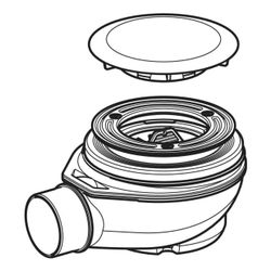 Geberit Duschwannenablauf, Ablaufkappe Sperrwasserhöhe 50mm Abgang aus PP d 50mm Hoc... GEBERIT-150554211 4025416633693 (Abb. 1)