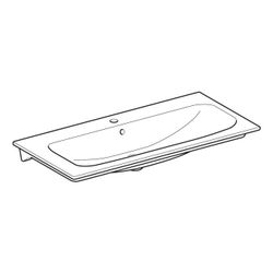 Geberit Renova Plan Möbelwaschtisch, Breite 100cm, Tiefe 48cm, Hahnloch mittig, Über... GEBERIT-122200600 4022009368956 (Abb. 1)