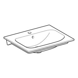 Geberit Renova Plan Möbelwaschtisch, Breite 60cm, Tiefe 48cm, Hahnloch mittig, Überl... GEBERIT-122260600 4022009368932 (Abb. 1)