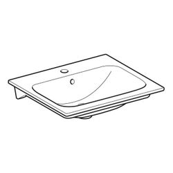 Geberit Renova Plan Möbelwaschtisch, Breite 55cm, Tiefe 48cm, Hahnloch mittig, Überl... GEBERIT-122255000 4022009368925 (Abb. 1)