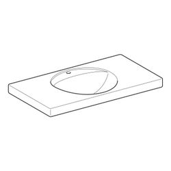 Geberit Preciosa Waschtisch mit Ablagefläche, Breite 100cm, Tiefe 55cm, Hahnloch mit... GEBERIT-124230000 4022009009200 (Abb. 1)