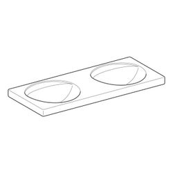 Geberit Preciosa Doppelwaschtisch, 130x55mm, ohne Hahnloch, ohne Überlauf, Weiß, Ker... GEBERIT-133240600 4022009232233 (Abb. 1)