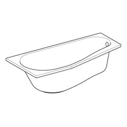 Geberit Renova Fünfeckbadewanne Länge 160cm, Breite 75cm, Abgang rechts... GEBERIT-657260000 4022009093384 (Abb. 1)