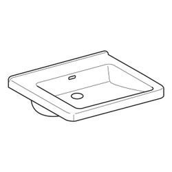 Geberit Renova Comfort Square Waschtisch barrierefrei 60x55cm, ohne Hahnloch, mit Üb... GEBERIT-128663000 4022009320183 (Abb. 1)