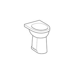 Geberit Renova Comfort Stand-WC Flachspüler, erhöht, Höhe 49cm, Abgang vertikal Tief... GEBERIT-218521000 4022009353686 (Abb. 1)