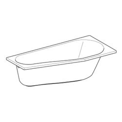 Geberit Renova Fünfeckbadewanne Länge 160cm, Breite 75cm, Abgang links... GEBERIT-657261000 4022009093476 (Abb. 1)