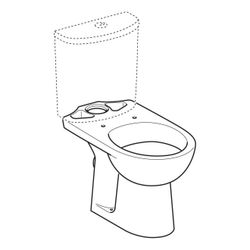 Geberit Renova Stand-WC für Aufputzspülkasten aufgesetzt, Tiefspüler, Abgang horizon... GEBERIT-203820600 4022009353723 (Abb. 1)