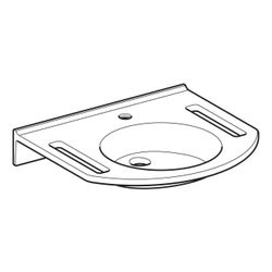 Geberit Publica Waschtisch rundes Design, Ausschnitten, barrierefrei, B 60cm T 55cm ... GEBERIT-402160016 4022009330038 (Abb. 1)