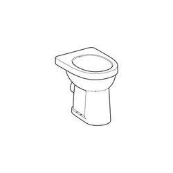 Geberit Renova Comfort Stand-WC Flachspüler, erhöht, Höhe 45cm, Abgang horizontal Ti... GEBERIT-218510600 4022009353754 (Abb. 1)