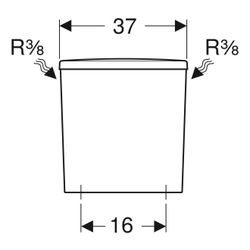Geberit Renova Aufputzspülkasten aufgesetzt, eckiges Design, 2-Mengen-Spülung, Wasse... GEBERIT-227780600 4022009353600 (Abb. 1)