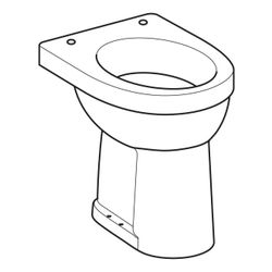 Geberit Renova Comfort Stand-WC Flachspüler, erhöht, Höhe 49cm, Abgang vertikal Tief... GEBERIT-218521000 4022009353686 (Abb. 1)