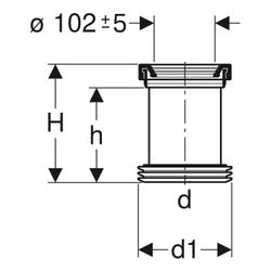 Geberit Anschlussstutzen mit Manschette, Lippendichtungen Außendurchmesser 110mm... GEBERIT-152400161 4025416018582 (Abb. 1)