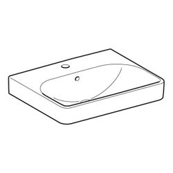 Geberit Smyle Square Waschtisch, Breite 55cm, Tiefe 44cm, Hahnloch mittig, Überlauf ... GEBERIT-500259011 4025416437345 (Abb. 1)
