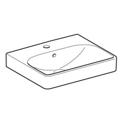 Geberit Smyle Square Handwaschbecken, 50x16x41cm, Hahnloch mittig, Überlauf sichtbar... GEBERIT-500256018 4025416383222 (Abb. 1)