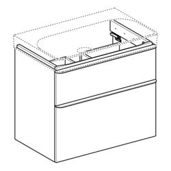 Geberit Smyle Square Unterschrank für Waschtisch, 2 Schubladen, 73,4x61,7x47cm, Weiß... GEBERIT-500353001 4025416363095 (Abb. 1)