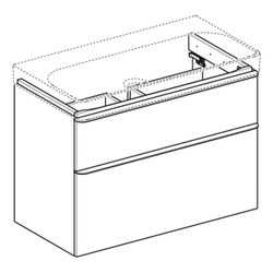 Geberit Smyle Square Unterschrank für Waschtisch, 2 Schubladen, 88,4x61,7x47cm, Weiß... GEBERIT-500354001 4025416363125 (Abb. 1)