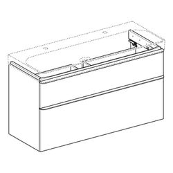 Geberit Smyle Square Unterschrank für Waschtisch, 2 Schubladen, 118,4x61,7x47cm, Wei... GEBERIT-500355001 4025416357032 (Abb. 1)