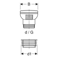 Geberit Belüftungsventil GRB50, für Entwässerungssysteme Außendurchmesser 50mm... GEBERIT-359900001 4025416352105 (Abb. 1)
