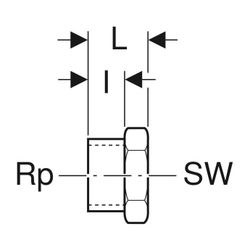 Geberit Kappe mit Innengewinde CW617N, Rp 3/4″... GEBERIT-612481001 4025416045113 (Abb. 1)