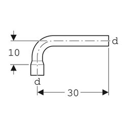 Geberit Spülbogenverlängerung 90° mit Steckmuffe Außendurchmesser 44mm, weiß-alpin... GEBERIT-118011111 4025416006688 (Abb. 1)