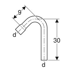 Geberit Spülbogenverlängerung 135° mit Steckmuffe Außendurchmesser 44mm, weiß-alpin... GEBERIT-118021111 4025416007012 (Abb. 1)