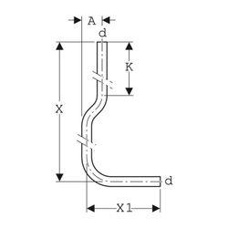 Geberit Spülbogenset 90°, 156x24cm, gekröpft Außendurchmesser 32mm, weiß-alpin... GEBERIT-119504111 4025416008323 (Abb. 1)