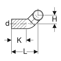 Geberit PE Anschlussbogen 90 Grad für Wand-WC, rechts gekröpft, mit Erweiterung Auße... GEBERIT-366914161 4025416030287 (Abb. 1)