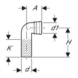 Geberit PE Anschlussbogen 90 Grad für Wand-WC Außendurchmesser 110mm... GEBERIT-367070161 4025416160946 (Abb. 1)