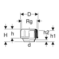 Geberit PE Gewindestutzen mit Quetschverschraubung d 40mm... GEBERIT-360740161 4025416021827 (Abb. 1)