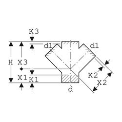 Geberit PE Abzweig 45 Grad 2-fach Außendurchmesser 110mm... GEBERIT-367235161 4025416031079 (Abb. 1)