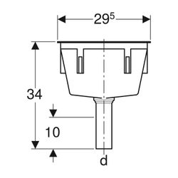 Geberit Trichter rechteckig Außendurchmesser 50mm, kieselgrau... GEBERIT-352389081 4025416057925 (Abb. 1)