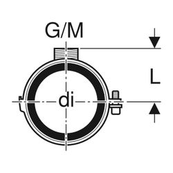 Geberit Silent db20 Rohrschelle gedämmt, mit Gewindemuffe M10, G 1/2" di 63mm, G 1/2... GEBERIT-306812261 4025416089964 (Abb. 1)