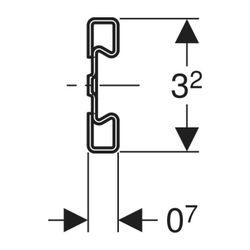 Geberit Schiene GIS, 3,2x0,7cm, Stahl, verzinkt, 461085001... GEBERIT-461085001 4025416163954 (Abb. 1)
