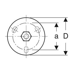 Geberit Grundplatte rund, Dreiloch, mit Gewindemuffe M10... GEBERIT-362837261 4025416023944 (Abb. 1)