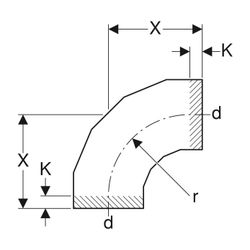 Geberit PE Segmentbogen 90 Grad, Außendurchmesser 315mm... GEBERIT-372055161 4025416036494 (Abb. 1)