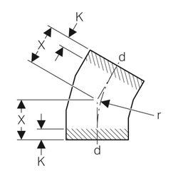 Geberit PE Segmentbogen 30 Grad, Außendurchmesser 250mm... GEBERIT-371030161 4025416036012 (Abb. 1)