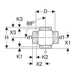 Geberit PE Kugelabzweig 88,5 Grad zweifach, Anschlüsse 180 Grad versetzt d 75mm, d1 ... GEBERIT-365275161 4025416027300 (Abb. 1)