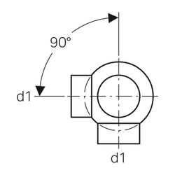 Geberit PE Kugelabzweig 88,5 Grad zweifach, Anschlüsse 90 Grad versetzt d 110mm, d1 ... GEBERIT-367335161 4025416031321 (Abb. 1)