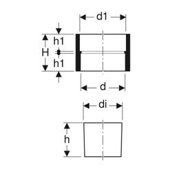 Geberit PE Übergangsmanschette auf Guss, mit Stützring d 75mm, d1 78mm, di 70mm... GEBERIT-359141001 4025416061106 (Abb. 1)