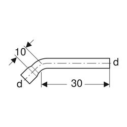 Geberit Spülbogenverlängerung 45°, 30x10cm, mit Steckmuffe Außendurchmesser 44mm, we... GEBERIT-118020111 4025416006879 (Abb. 1)