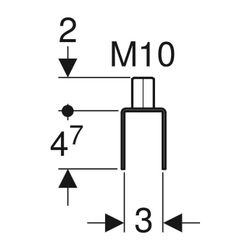 Geberit Pluvia Aufhängeelement galvanisch verzinkt, Länge 6,7cm... GEBERIT-362862261 4025416749011 (Abb. 1)