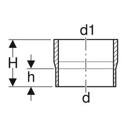 Geberit PE Übergangsstutzen auf Guss Außendurchmesser 200mm, d1 212mm... GEBERIT-370738161 4025416035787 (Abb. 1)