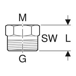 Geberit Übergang Eurokonus, mit Innengewinde CW617N, G 3/4″, M 22mm... GEBERIT-641522001 4025416128304 (Abb. 1)