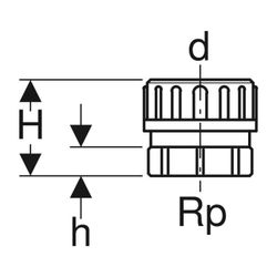 Geberit PE Übergangsstutzen mit Innengewinde und Quetschverschraubung d 56mm, Rp 2″... GEBERIT-359313001 4025416061465 (Abb. 1)