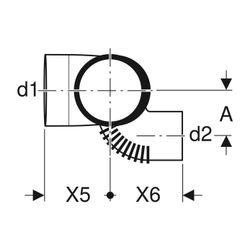 Geberit Silent db20 Schachtbogenabzweig 88,5 Grad links, d 110mm, d1 90mm, d2 75mm... GEBERIT-310872141 4025416171270 (Abb. 1)