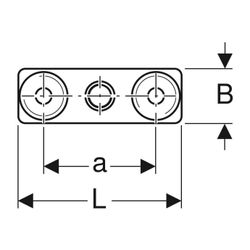 Geberit Set Grundplatte rechteckig, Zweiloch, mit Gewindemuffe... GEBERIT-359146261 4025416438823 (Abb. 1)
