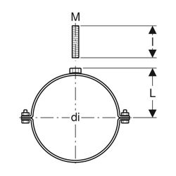 Geberit Pluvia Rohrschelle mit Muffe M16 Breite 3cm, Länge 14,8cm, DN 250... GEBERIT-371862001 4025416504597 (Abb. 1)