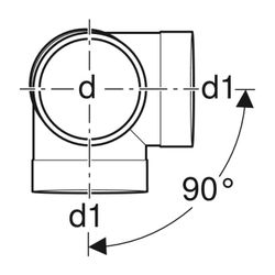 Geberit Silent db20 Bogeneckabzweig 88,5 Grad d 110mm, d1 110mm... GEBERIT-310083141 4025416544913 (Abb. 1)