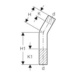 Geberit Mapress Edelstahl Passbogen 30 Grad, Außendurchmesser 54mm... GEBERIT-30938 4024723309383 (Abb. 1)