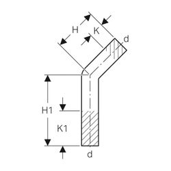 Geberit Mapress Edelstahl Passbogen 45 Grad, Außendurchmesser 35mm... GEBERIT-30876 4024723308768 (Abb. 1)